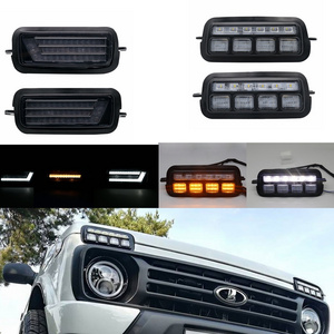 Day time running light DRL turn signal angel eyes halo 7'' led headlight tail light for lada niva 4x4 car accessories parts