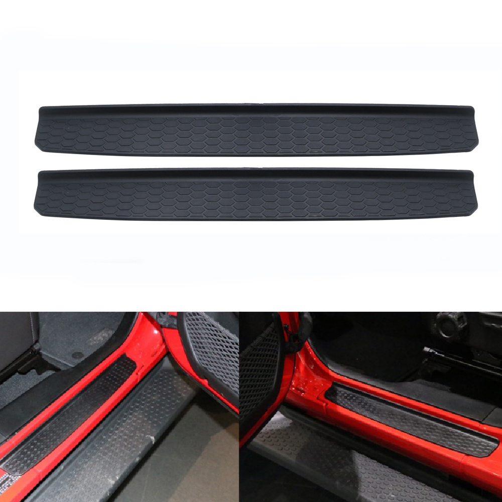 Black ABS Non-slip Car Door Sill Guard  Scuff Panel Step Protectors For Jeep Wrangler JK 2 Door Auto Styling