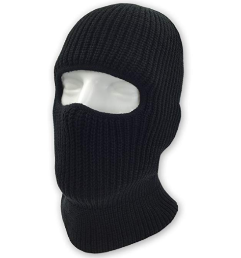 Double Layer Acrylic Knit Open Hole 1 Balaclava Face Mask