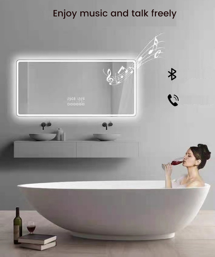 Home Wall Mounted Illuminated Smart modern LED Lighting Bathroom Mirror Decor Bath Mirror With Led Light