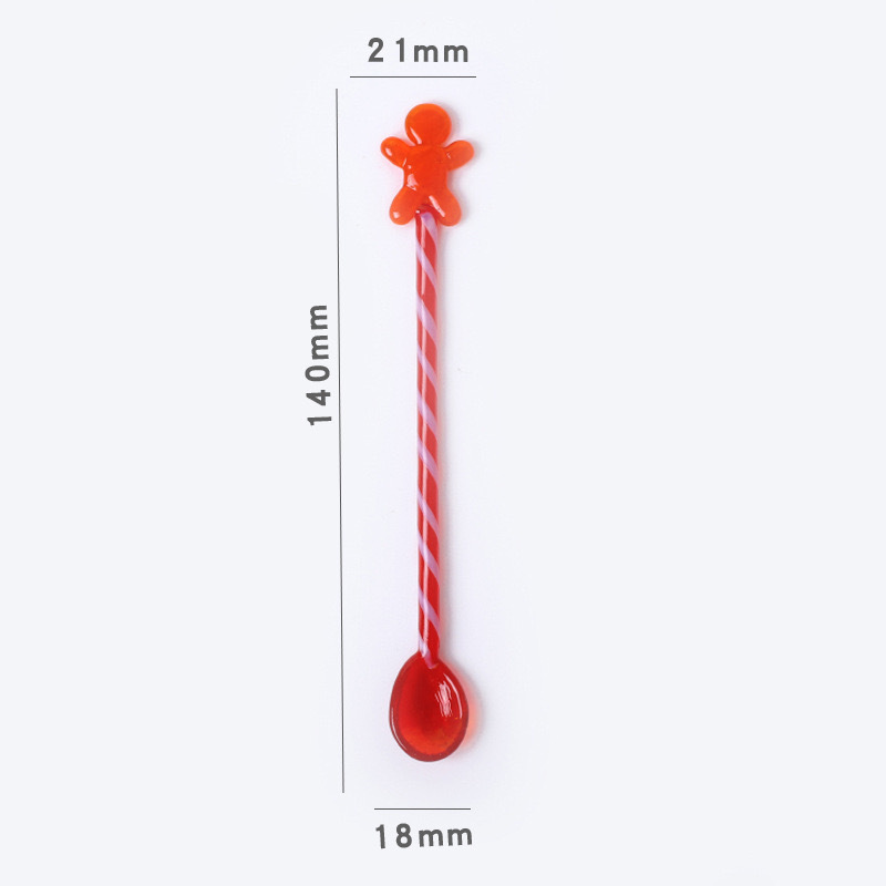 Creative Christmas Colored Striped Colorful spoon Barware Rod Cute Long Handle Juice Coffee Extended Glass Stir Stick