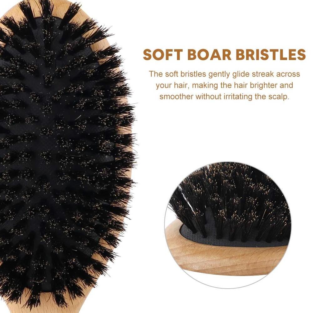 New Product Boar Bristle Hair Extension Brush natural bamboo hairbrush detangler brushes wooden detangle brush