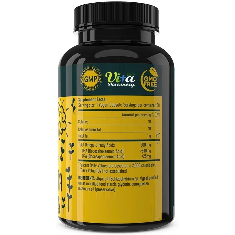 Vegan Omega 3 EPA DHA Supplement with Algae Oil For Brain Health Omega 3 capsules