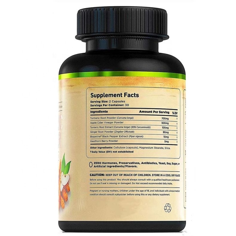 Turmeric Bioperine Supplement with Ginger & Apple Cider Vinegar Weight Loss Slimming Pills