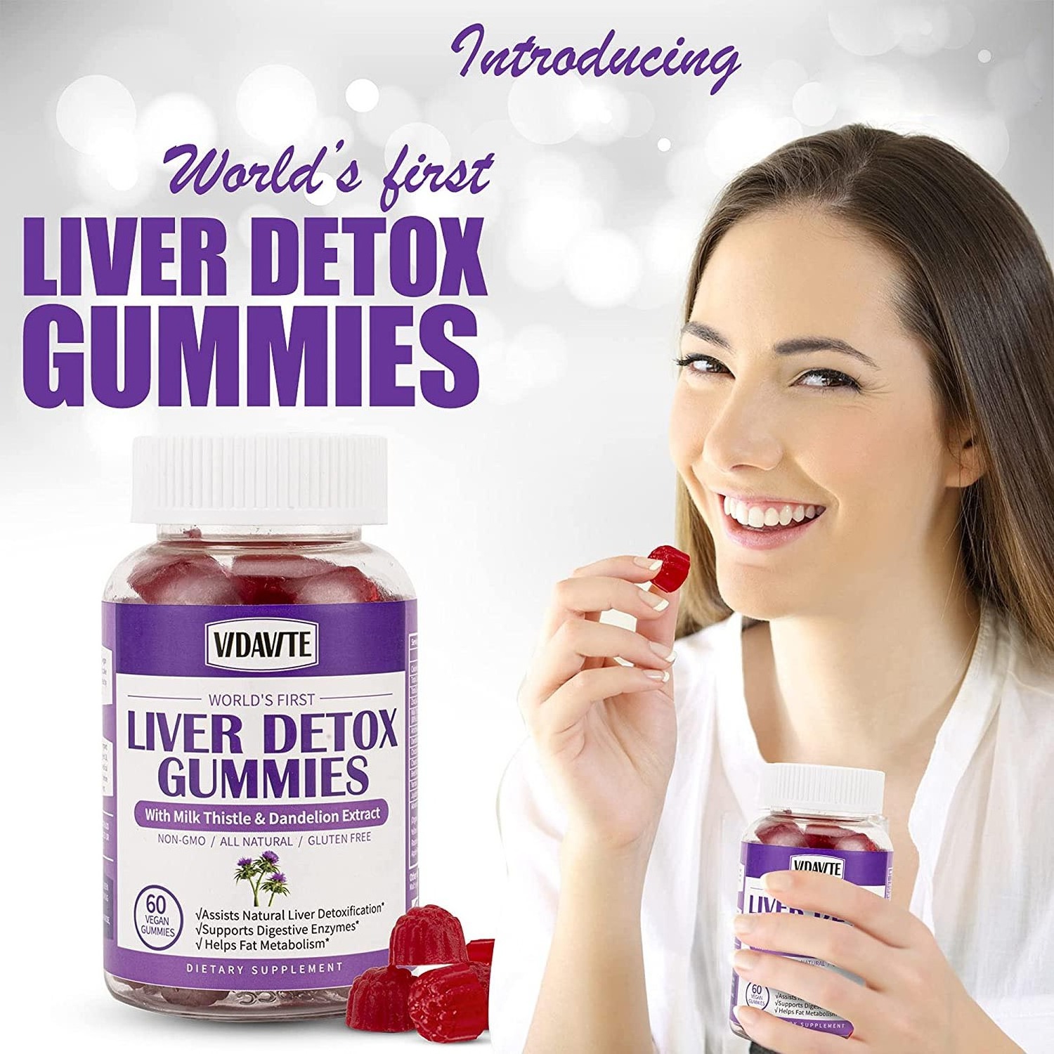 Liver Detox Healthcare supplement Milk thistle gummy Glutathione liver Cleanse Detox gummies liver detox Anti Hangover Gummies