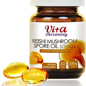 Pure Organic reishi spore oil/lingzhi capsule/ganoderma lucidum spore oil softgel reishi powder mushroom extract powder