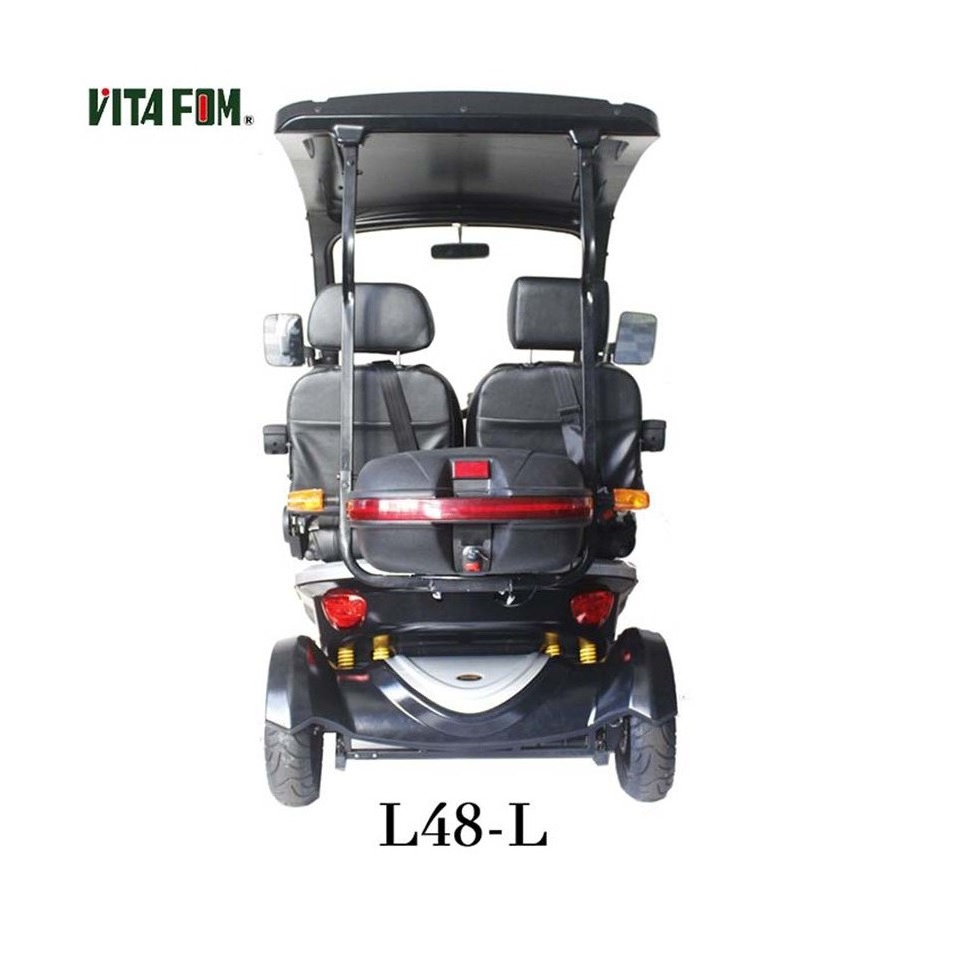 1500W Multipurpose Elderly Transportation 2 Seat Electric Moped 4 Wheel Electric Golf Scooter With Roof CE