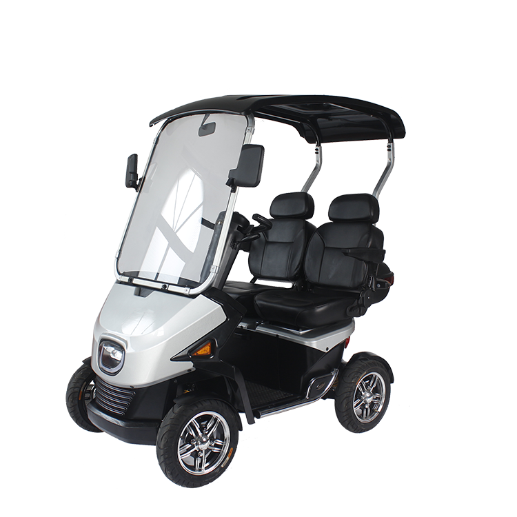 New Model Old People Mobility Scooters Electric 4 Wheel Electric Scooter 2 Seats With Rain Roof