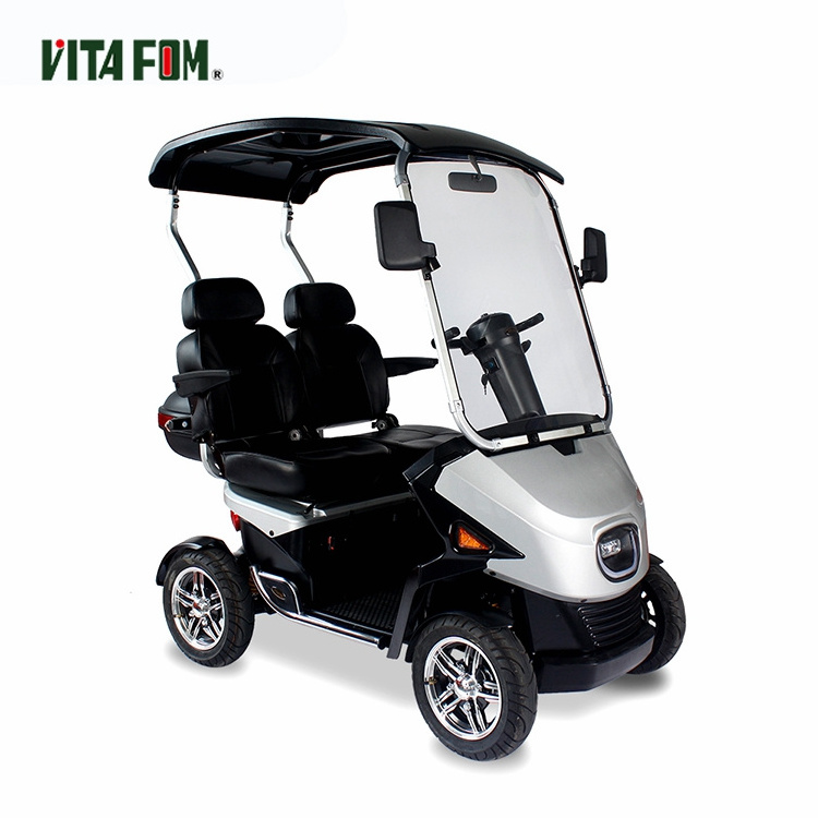 New Model Old People Mobility Scooters Electric 4 Wheel Electric Scooter 2 Seats With Rain Roof