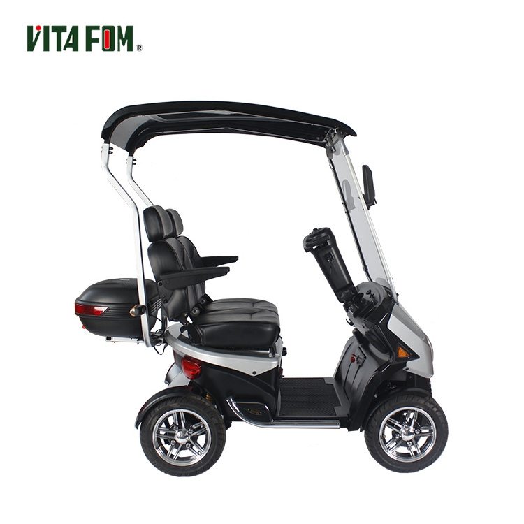 New Model Old People Mobility Scooters Electric 4 Wheel Electric Scooter 2 Seats With Rain Roof