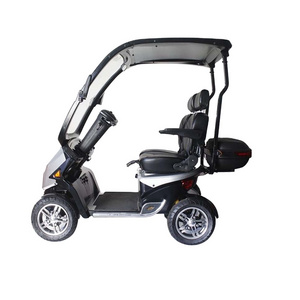 1500W Multipurpose Elderly Transportation 2 Seat Electric Moped 4 Wheel Electric Golf Scooter With Roof CE