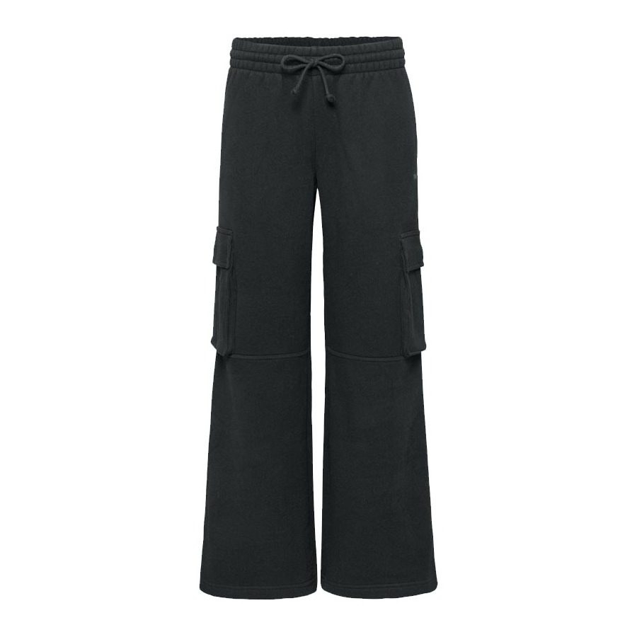 Top Trending Winter Arrival Men And Women Black Wide Leg Cargo Sweatpants With Elastic Waist For Sale Men Sweat Suit Set