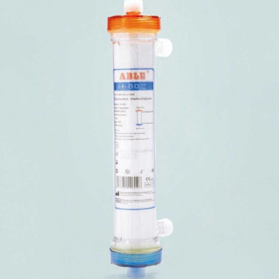 Medical Disposable Single Package Sterilized High Flux Blood Hemodialyser Polyethersulfone Hemodialysis Dialyzer