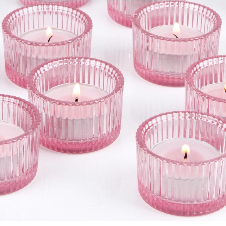 Clear Glass Tea Light Candle Holders Taper Candle Stick Holders Candle Holder Bulk for Table Centerpieces for candlesticks