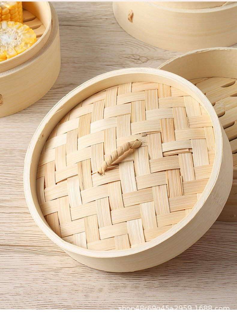 wholesale chinese mini bamboo steamer 16 10 inch basket