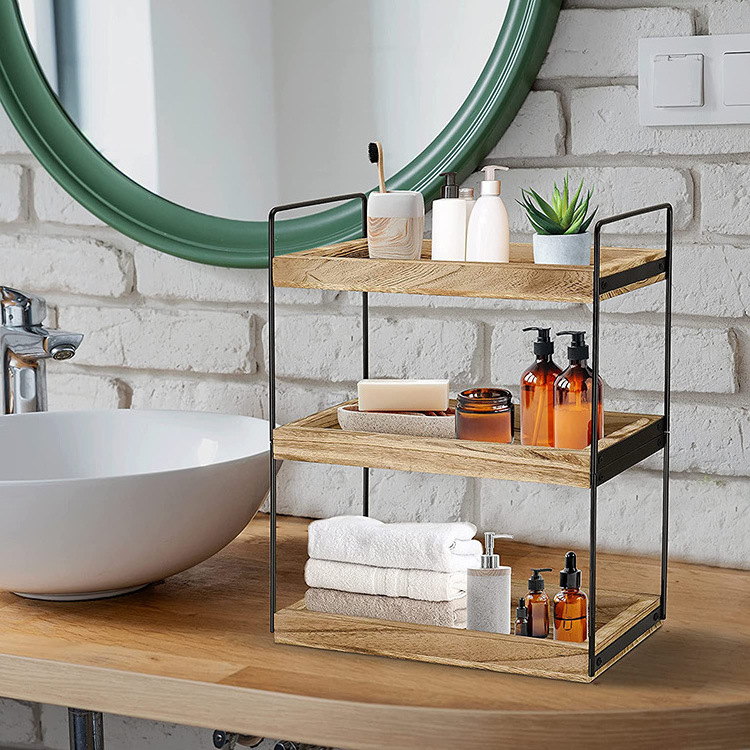 3 Tier Bathroom Counter Organizer Counter Standing Rack Cosmetic Holder  Bathroom Countertop Organizer and Storage Shelf