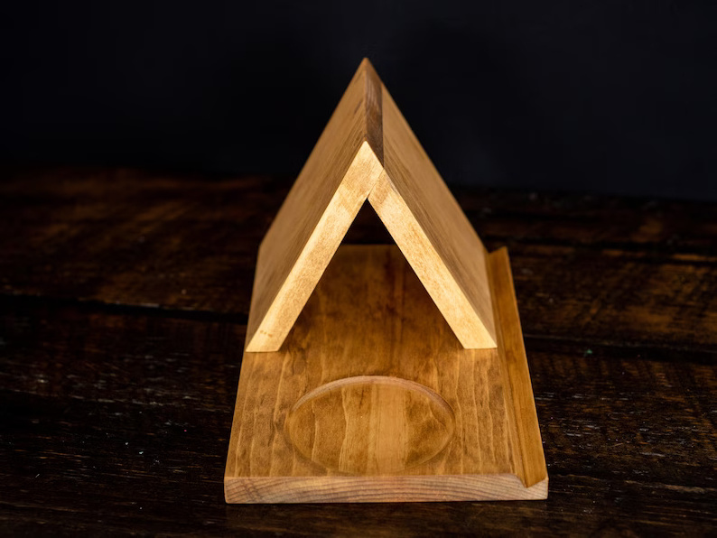 Wood Triangle Night Stand Book Holder Personalized Stand Book Holder Book Rest with Drink Holder