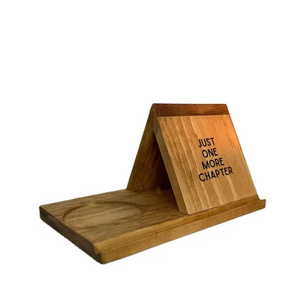 Wood Triangle Night Stand Book Holder Personalized Stand Book Holder Book Rest with Drink Holder