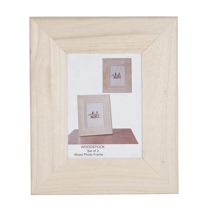 China supplier classic desktop natural wooden picture photo frames