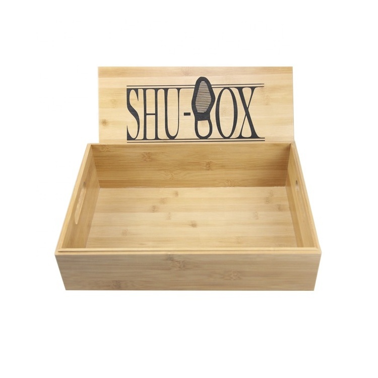 Handmade Custom Rectangle Wooden Shoe Box For Sale