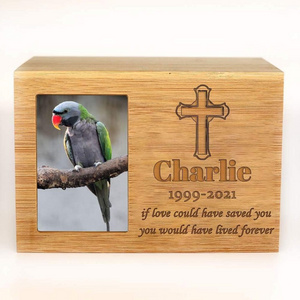 Personalized Cremation Urns for Dogs Ashes, Wooden Pet Memorial Keepsake Urns, Photo Box Pet Cremation Urn