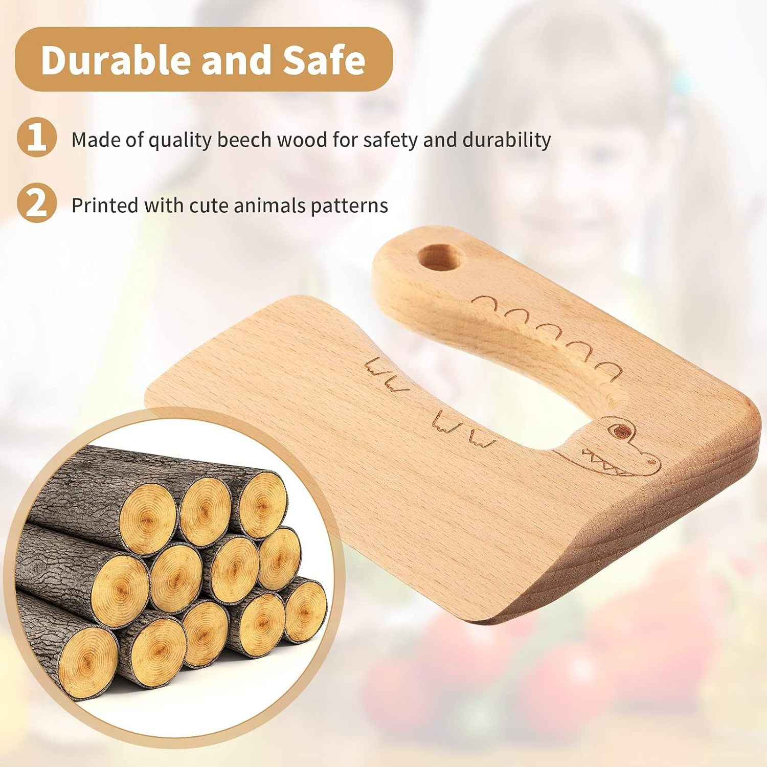 Wooden Kids Knife for Cooking Cute Fish Dinosaur Shape Kitchen Toy Vegetable and Fruit Cutter vegetable chopper