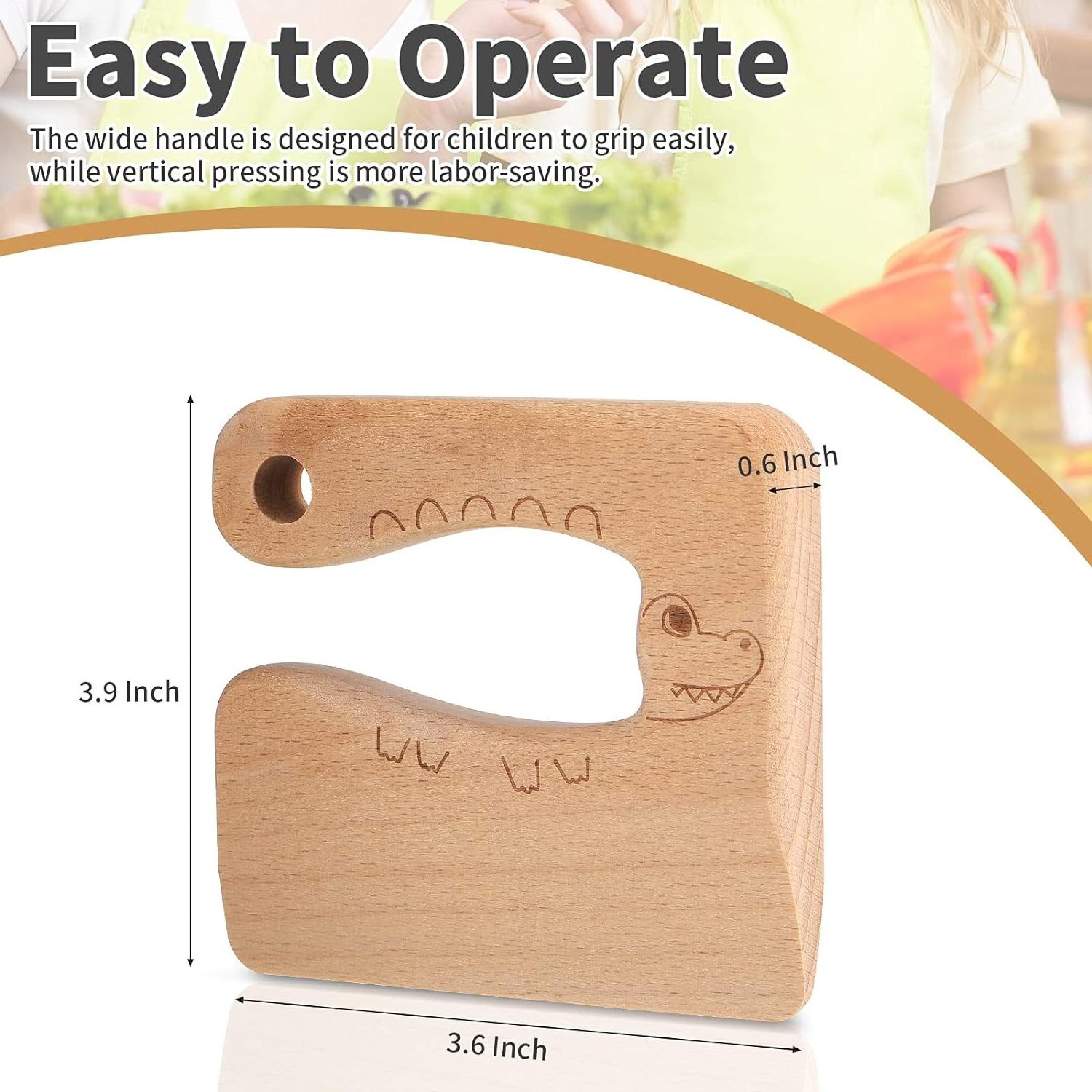 Wooden Kids Knife for Cooking Cute Fish Dinosaur Shape Kitchen Toy Vegetable and Fruit Cutter vegetable chopper