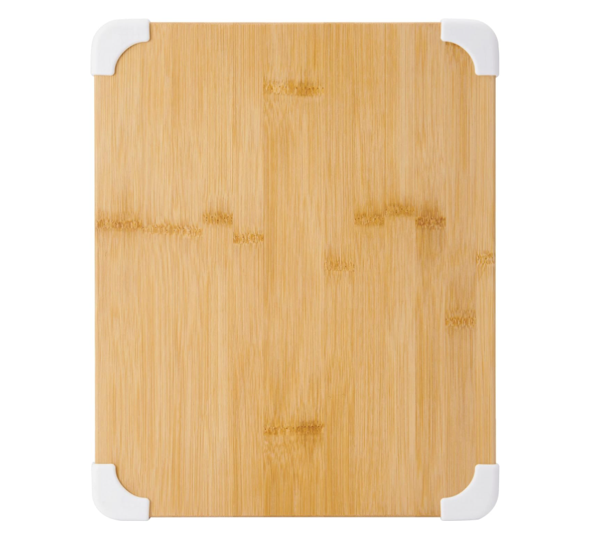 202405 Nonslip Bamboo Cutting Board with Juice Groove, 11x14 Inch, cutting board with white corner protected