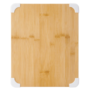 202405 Nonslip Bamboo Cutting Board with Juice Groove, 11x14 Inch, cutting board with white corner protected