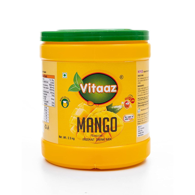 Instant Flavored Mango Drink Powder Mango Flavor 2.5kg Jar