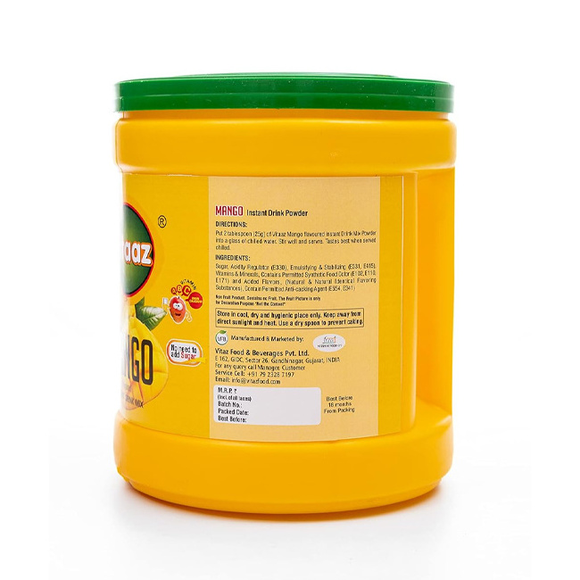 Instant Flavored Mango Drink Powder Mango Flavor 2.5kg Jar