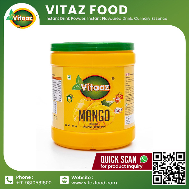 Instant Flavored Mango Drink Powder Mango Flavor 2.5kg Jar