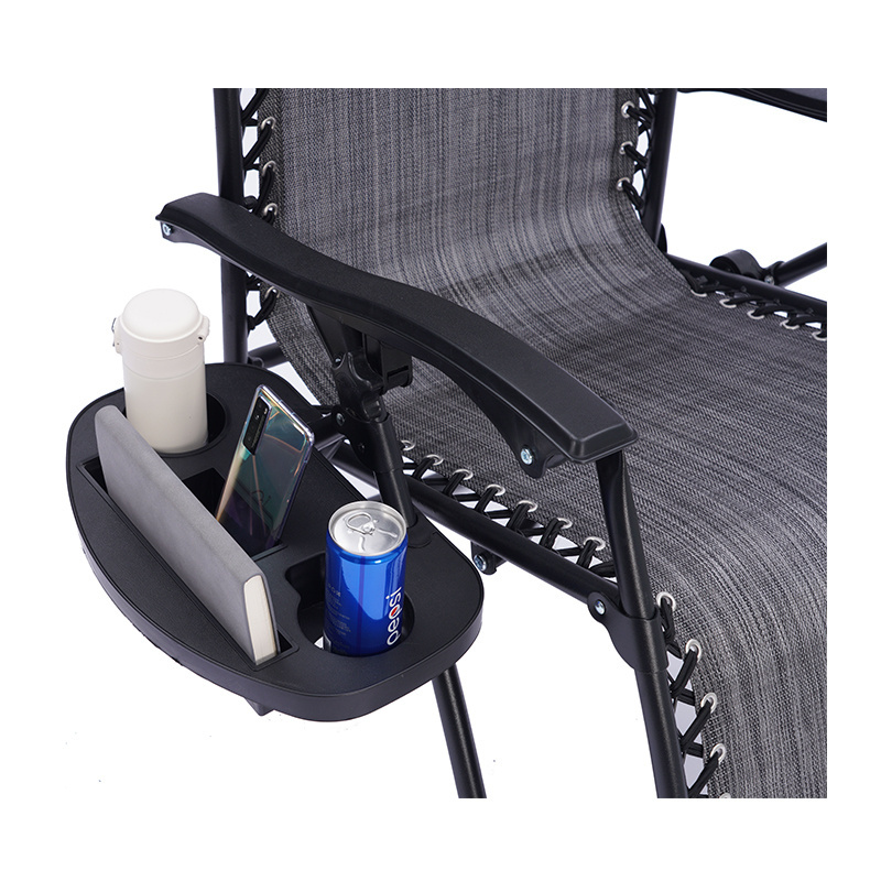 Wholesale supports Extra large grey folding chair with wide, adjustable zero gravity recliner with cup holder