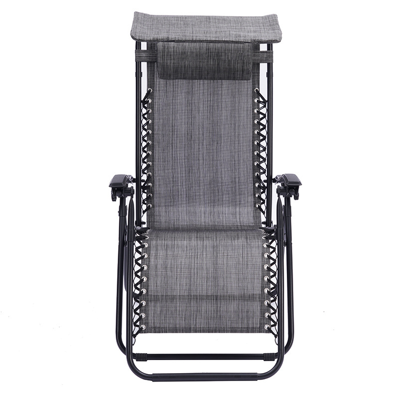 Wholesale supports Extra large grey folding chair with wide, adjustable zero gravity recliner with cup holder