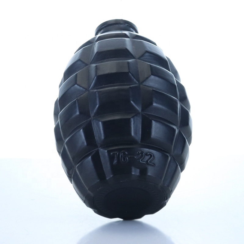 Wholesale Hot Quality Grenade Bottles 500ml Mermaid Shape Bottle Vodka Glass Black 750ml 500ML Screen Printing Wine Packing Cork