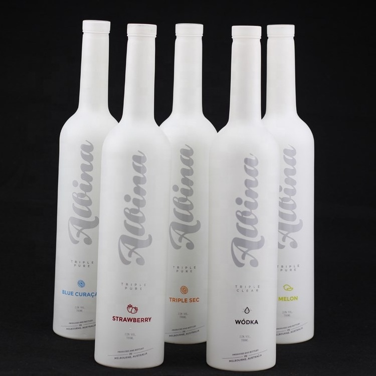 750ml Glass Wine Exotic Liquor Bottles Opaque White Glass Bottle