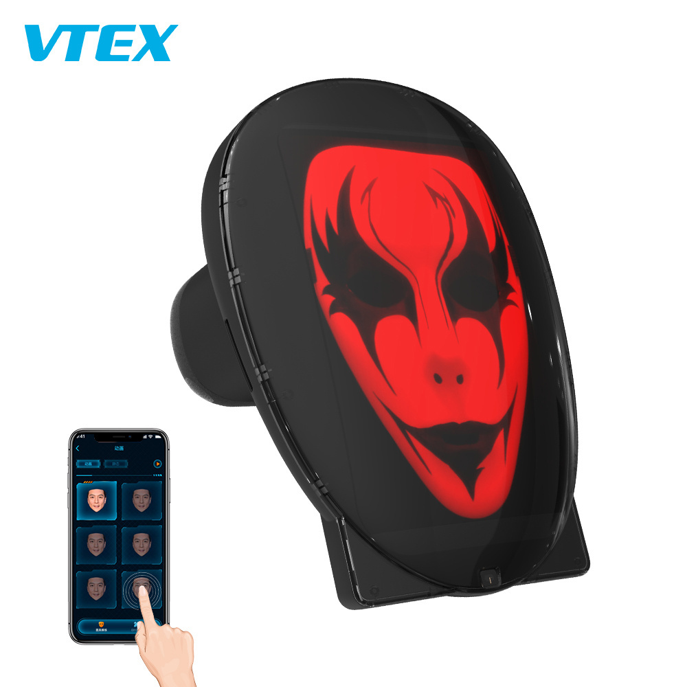 VTEX Gesture Control LCD Screen Adult Party Masks President Election Led Cosplay Wireless Face Mask