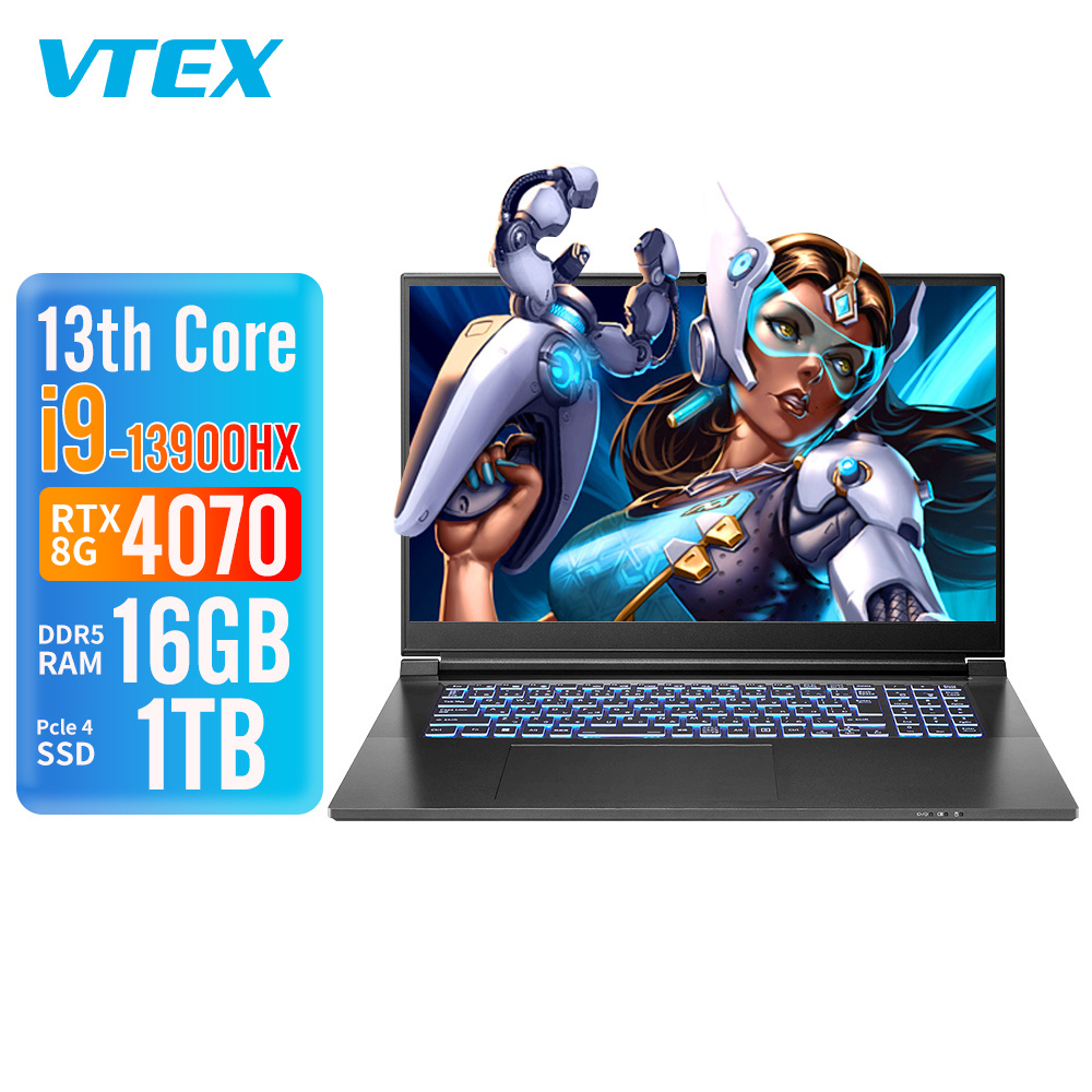 Wholesale Core I9 13Th New Laptop Notebook 17.3 Inch Qhd 144Hz Laptop I9-13900Hx Rtx  4060 4070 8G Gaming Desktop Laptop