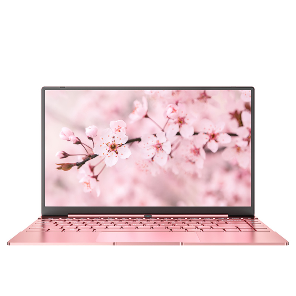 2021 Pink Laptops Customized 14.1 Inch Notebook Ultra Mini Portable Full View Display With Narrow Edge Computer