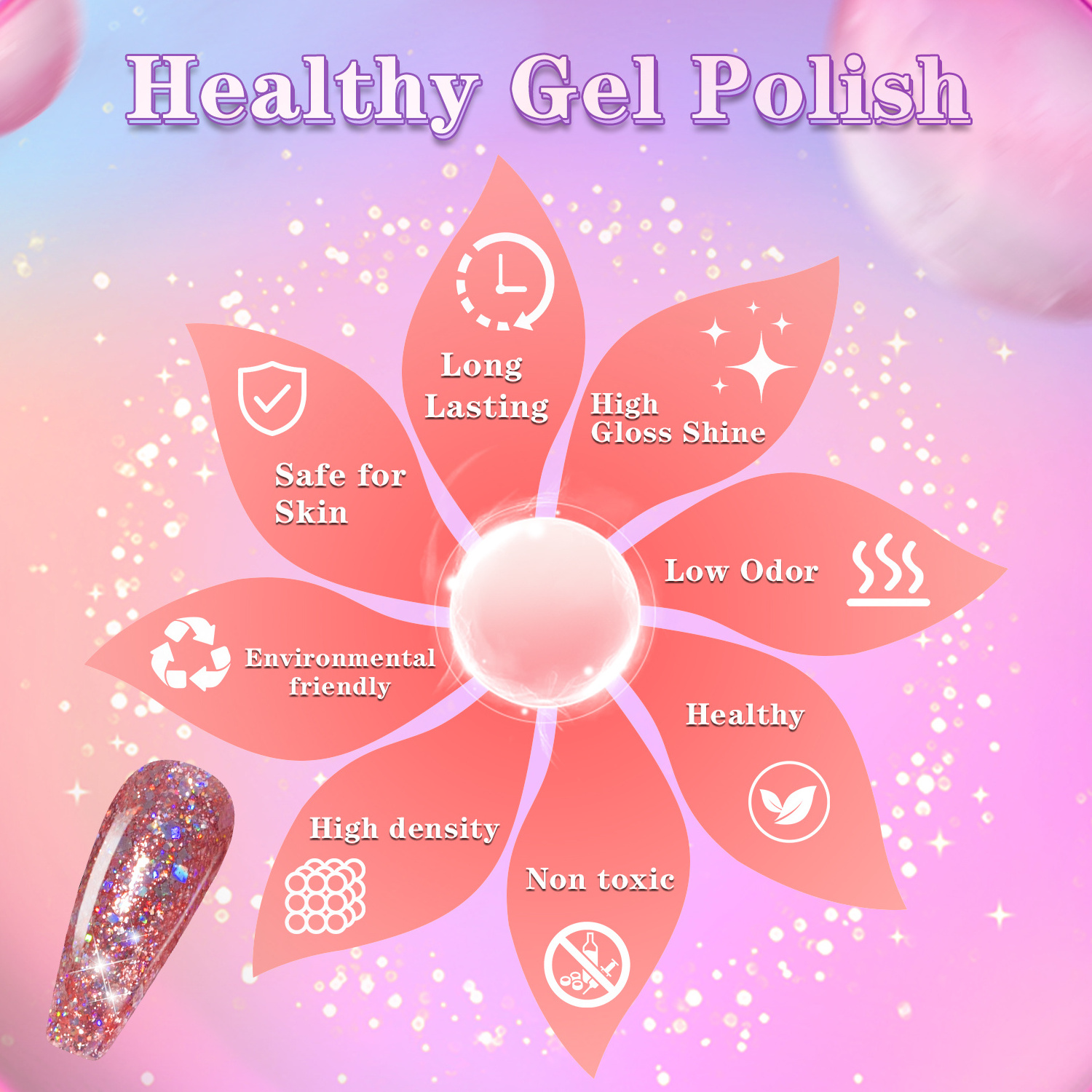 Vendeeni 24 Color Glitter Gel Polish Kit Private Label 15ml Bottle Free Sample Non Toxic Gel Nail Polish Nail Supplies