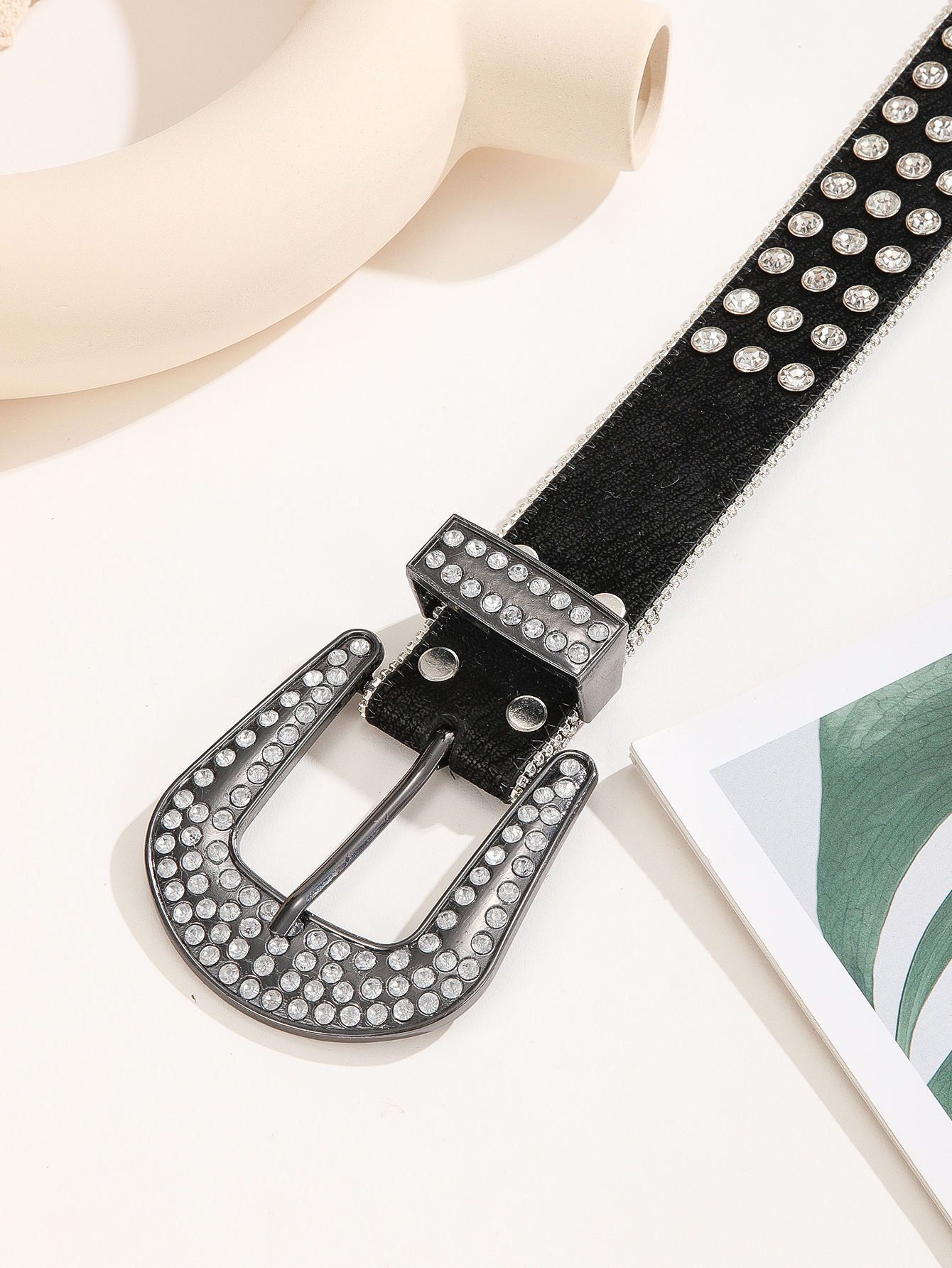 Bb Belt Crystal Women Men Diamond Studded Rhinestone Belts Western Style