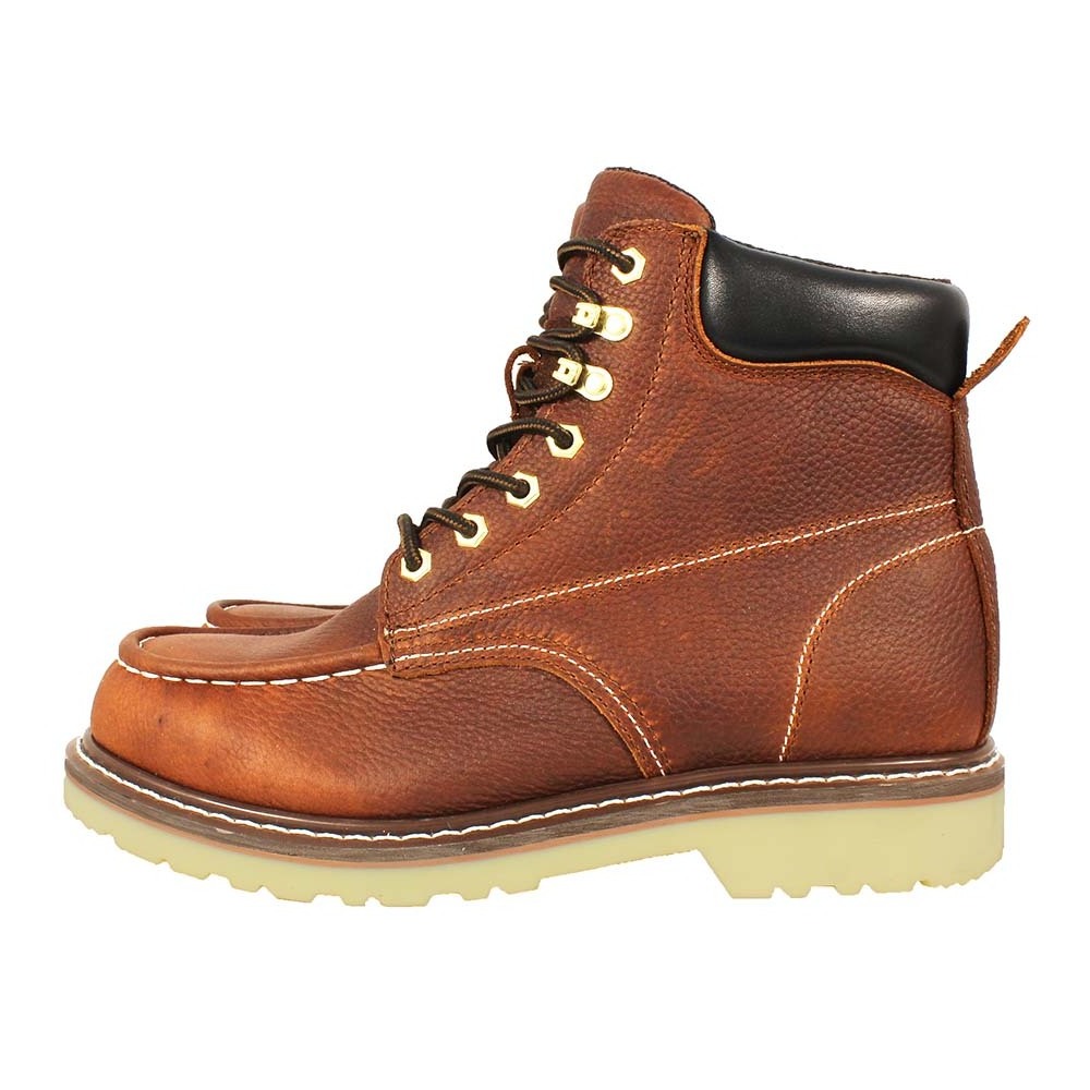 Industry high cut ankle full grain thumbed cow leather goodyear engineering steel toe unisex work safety shoes boots