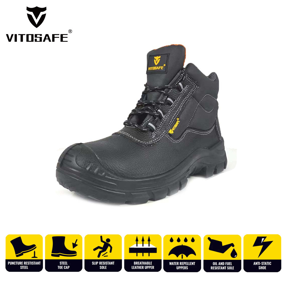 Security high quality electrician work oil slip-resistant diabetic en345 rubber soft sole safety shoes  boots for workers