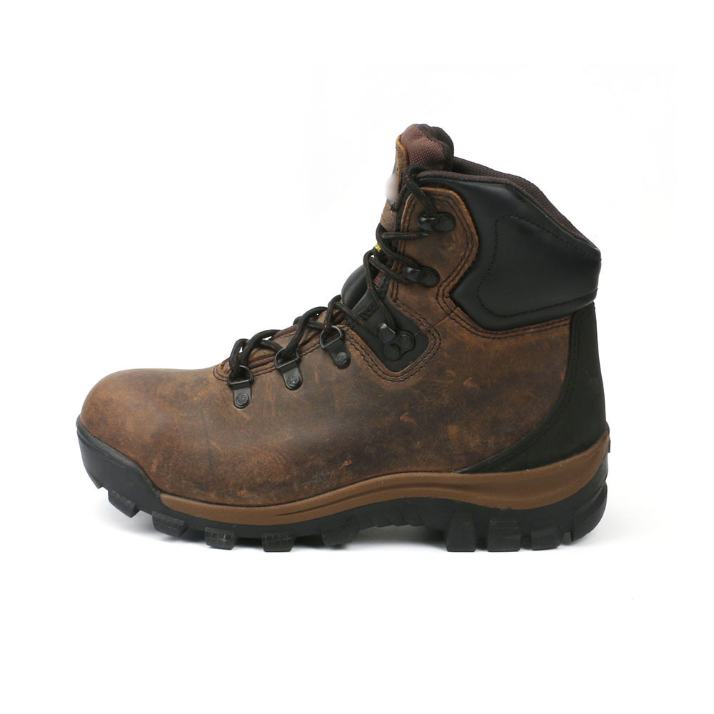 Brown Nubuck Cow Leather Waterproof Hot Oil Resistant Dielectric Insulated Rubber Steel Toe Work Safety Shoes