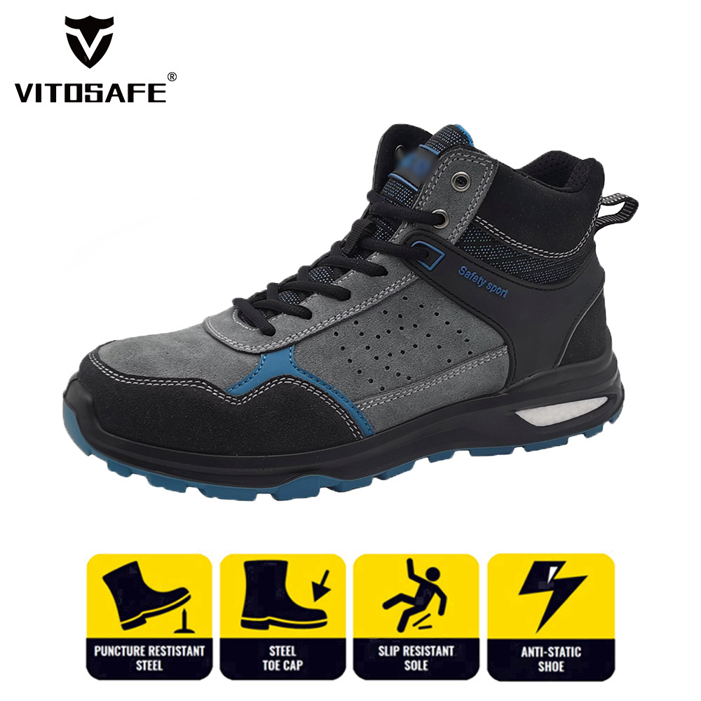 Wholesale Custom Industrial Impact Resistance Mens Steel Toe Work Safety Shoes Boots