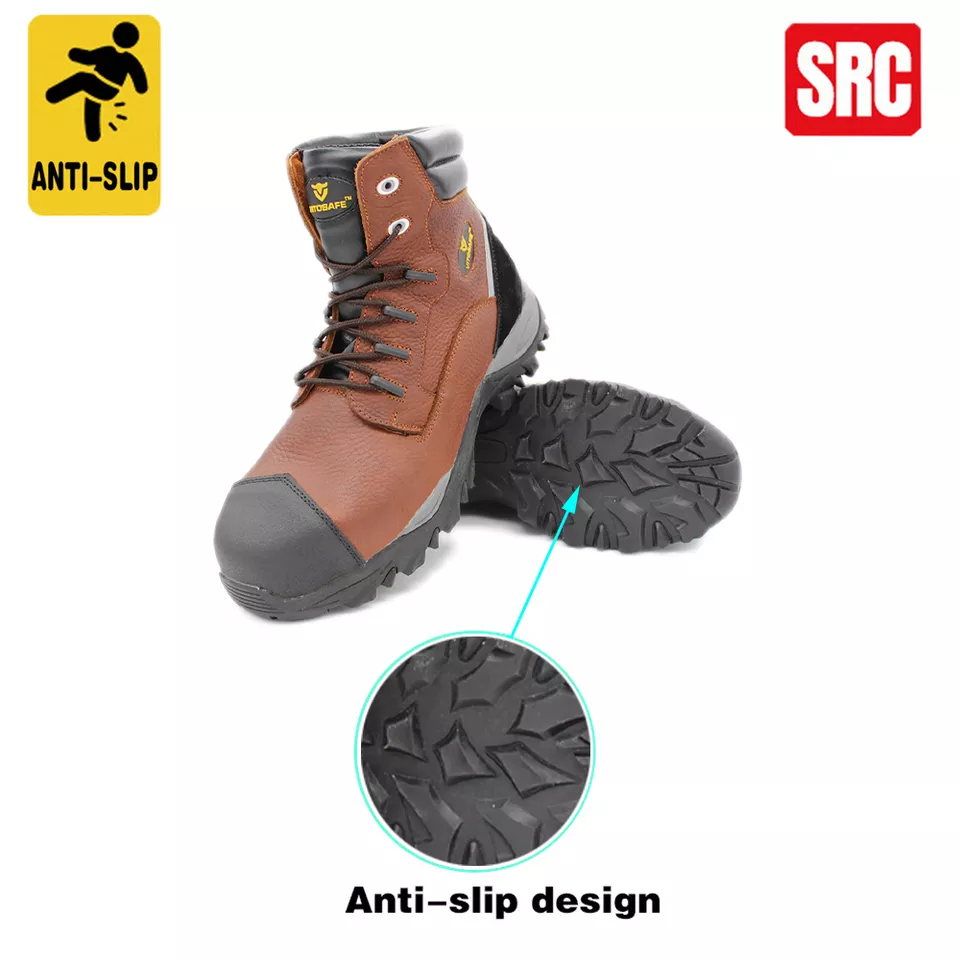 Genuine leather men work cleanroom slip construction insulated composite toe waterproof safety boots