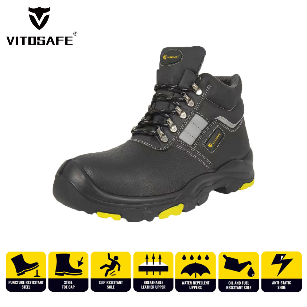 Industrial Hot Selling Genuine Leather Steel Toe men safety shoes/boots sports zapatos de seguridad