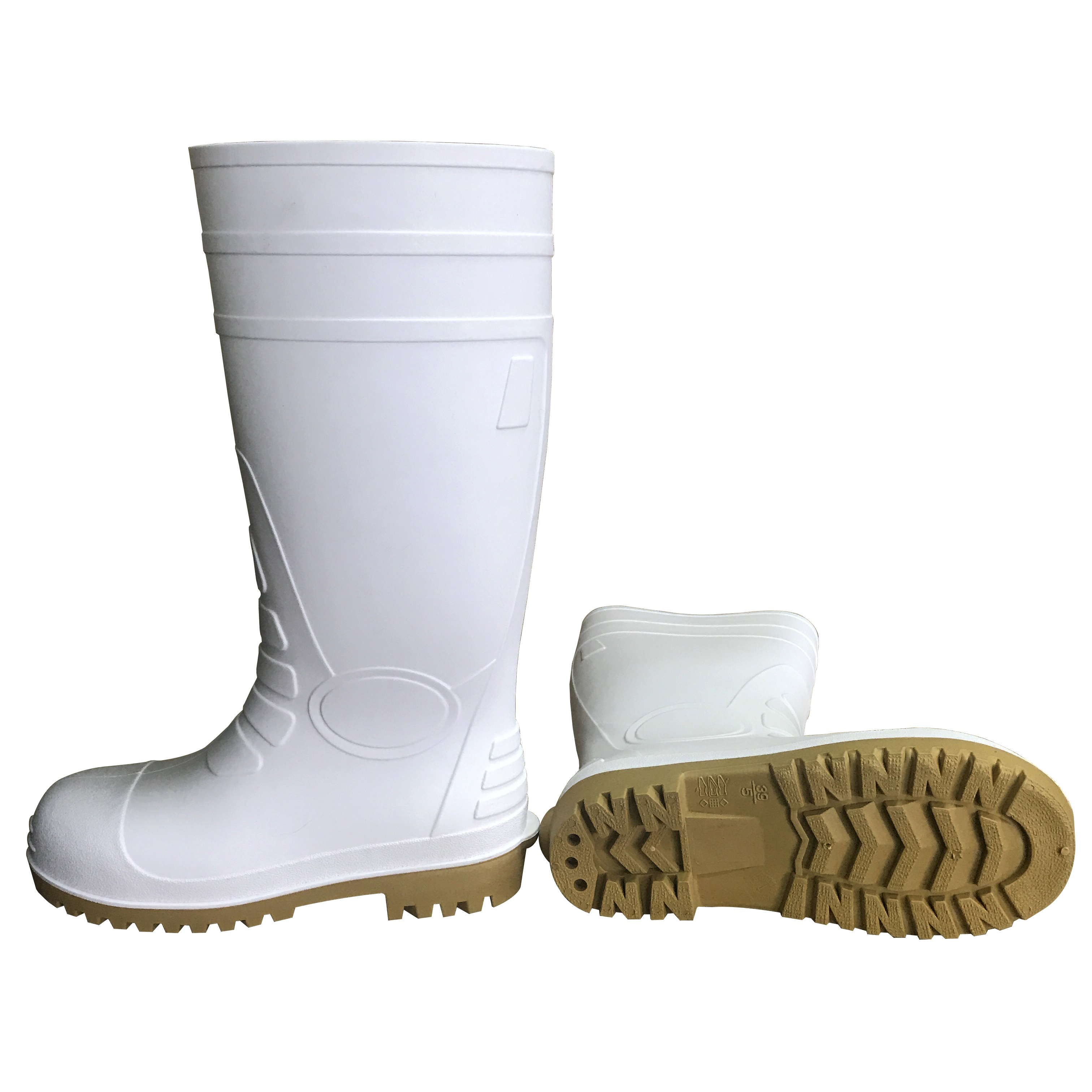 High quality low price waterproof men work PVC safety gumboots rain boots with steel toe