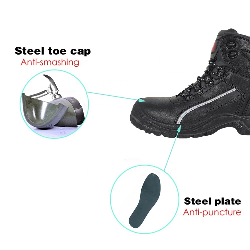 VITOSAFE Wholesale Labor Footwear Black Protective S3 Steel Toe Working Boots Safety Shoes for Men