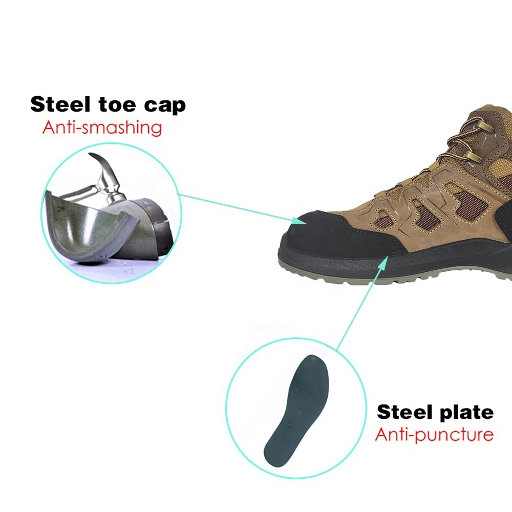 VITOSAFE OEM Customized Construction Light Weight Steel Toe Work Boots Safety Shoes For Men